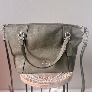 Coach olive green tote crossbody